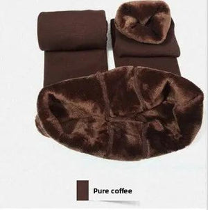 Fleece-Lined One-Piece Pants Thickened Leggings mutualdropshopping