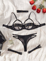 Sexy Uniform Underwear Four-piece Set