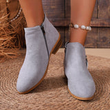 Side Zip Square Heel Martin Boots