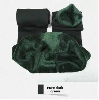 Fleece-Lined One-Piece Pants Thickened Leggings mutualdropshopping