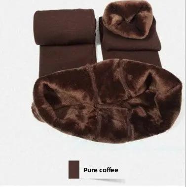 Fleece-Lined One-Piece Pants Thickened Leggings mutualdropshopping