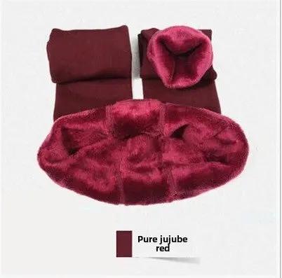 Fleece-Lined One-Piece Pants Thickened Leggings mutualdropshopping